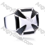 Stainless Steel German WWII Iron Cross Ring - KJR350123