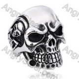 Mens Stainless Steel Skull Ring - KJR350128