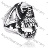 Stainless Steel Bat Skull Ring - KJR350145