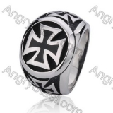 Stainless Steel German World War II Iron Cross Ring - KJR350151