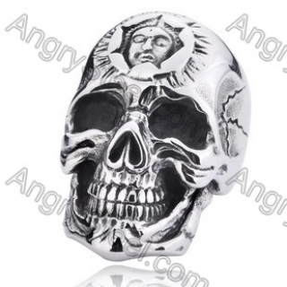 Stainless Steel Skull Ring - KJR350152