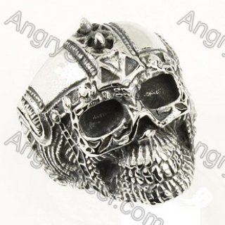 Stainless Steel Skull Ring - KJR350164