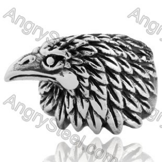 Punk Stainless Steel Eagle Ring - KJR350170