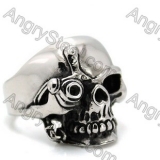 Stainless Steel Skull Ring - KJR350178