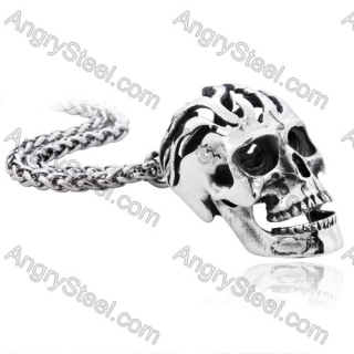 Punk Stainless Steel Hollow Skull Pendant - KJP350052