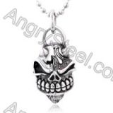 Punk Stainless Steel Vampire Skull Pendant - KJP350113