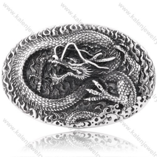 Stainless Steel Dragon Relief Belt Buckle - KJZ350012