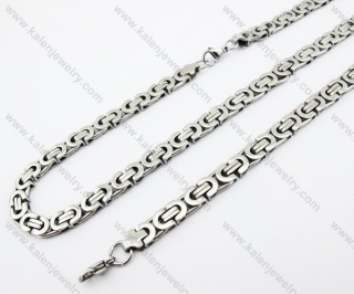 Stainless Steel Necklace & Bracelet Jewelry Set - KJS380021