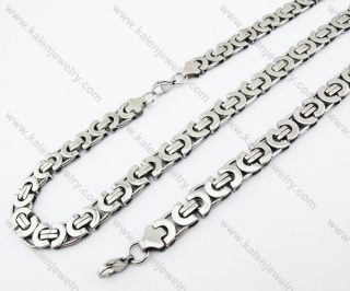 Stainless Steel Necklace & Bracelet Jewelry Set - KJS380024