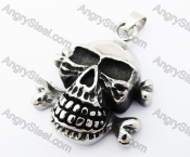 Stainless Steel Death Head Skull Pendant - KJP370006