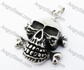 Stainless Steel Death Head Skull Pendant - KJP370006