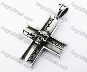 Stainless Steel Skull Cross Pendant - KJP370016