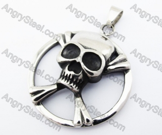 Stainless Steel Death Head Skull Pendant - KJP370021