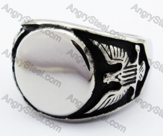 Vintage Stainless Steel Eagle Sign Ring - KJR330080