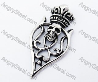 Stainless Steel Crown Skull Pendant - KJP170224