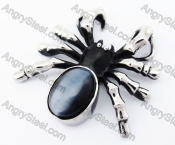 Stainless Steel Black Cat Eye Gemstone Spider Pendant - KJP170229