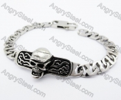 Stainless Steel Skull Bracelet - KJB370002