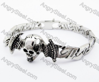 Stainless Steel Bat Skull Bracelet - KJB370003