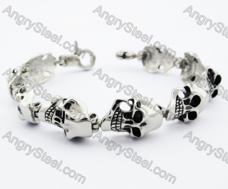 Stainless Steel Skull Bracelet - KJB370009