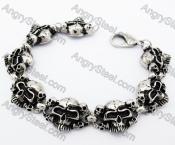 Stainless Steel Skull Bracelet - KJB370010