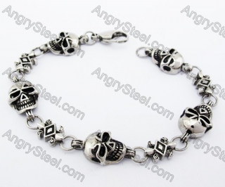 Stainless Steel Skull Bracelet - KJB370012