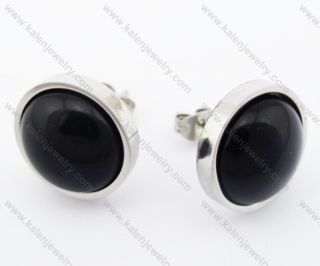 Stainless Steel Inlay Artificial Gemstone Ear Stud / Ear Nail - KJE050916