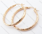 Rose Gold Stainless Steel Line Earrings - KJE050931