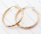 Stainless Steel Rose Gold Line Earrings - KJE050936