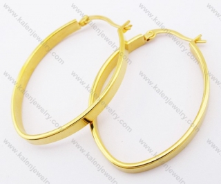 Gold Plating Stainless Steel Line Earrings - KJE050951