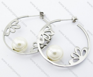 Stainless Steel Earrings With Pearl - KJE050959