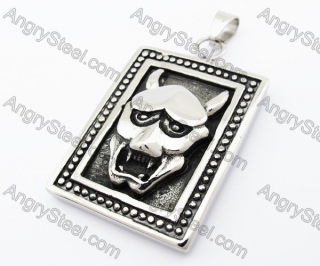 Big & Heavy Stainless Steel Vampire Photo Frame Pendant - KJP370045