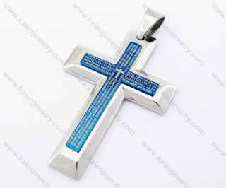 Blue Plating Stainless Steel Cross Pendant - KJP051158