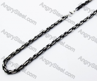 560 × 5.5  mm Black Stainless Steel Biker Necklace - KJN370001