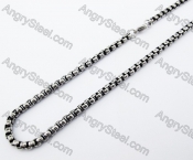 550 × 5  mm Black Stainless Steel Biker Necklace - KJN370002