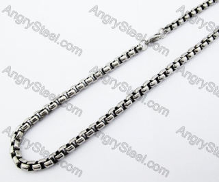 550 × 5.5  mm Black Stainless Steel Biker Necklace - KJN370003