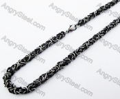 500 × 7  mm Black Stainless Steel Biker Necklace - KJN370004