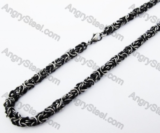 500 × 7  mm Black Stainless Steel Biker Necklace - KJN370004