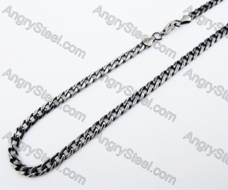 500 × 5  mm Black Stainless Steel Biker Necklace - KJN370005