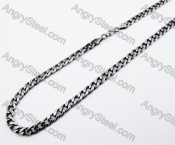 550 × 7 mm Black Stainless Steel Biker Necklace - KJN370007