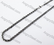 555 × 5 mm Black Stainless Steel Biker Necklace - KJN370009