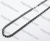 555 × 5.5 mm Black Stainless Steel Biker Necklace - KJN370008