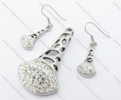 Rhinestones Pendant & Earrings Jewelry Set - KJS410011