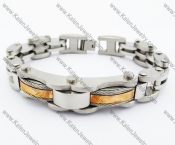 Stainless Steel Rose Gold & Inlay Wire Bracelet - KJB410003