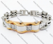 Stainless Steel Rose Gold & Inlay CZ Stones Bracelet - KJB410004