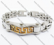 Stainless Steel Rose Gold Great Wall Pattern Bracelet - KJB410006