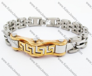 Stainless Steel Rose Gold Great Wall Pattern Bracelet - KJB410012