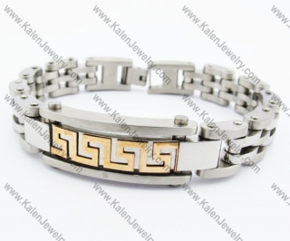 Stainless Steel Rose Gold Great Wall Pattern Bracelet - KJB410014