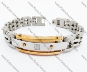 Stainless Steel Inlay Stones Rose Gold Bracelet - KJB410016