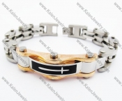 Rose Gold Stainless Steel Cross Sign Bracelet - KJB410017