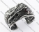 Big & Heavy Stainless Steel Dragon With Red Orb Bangle - KJB350010R